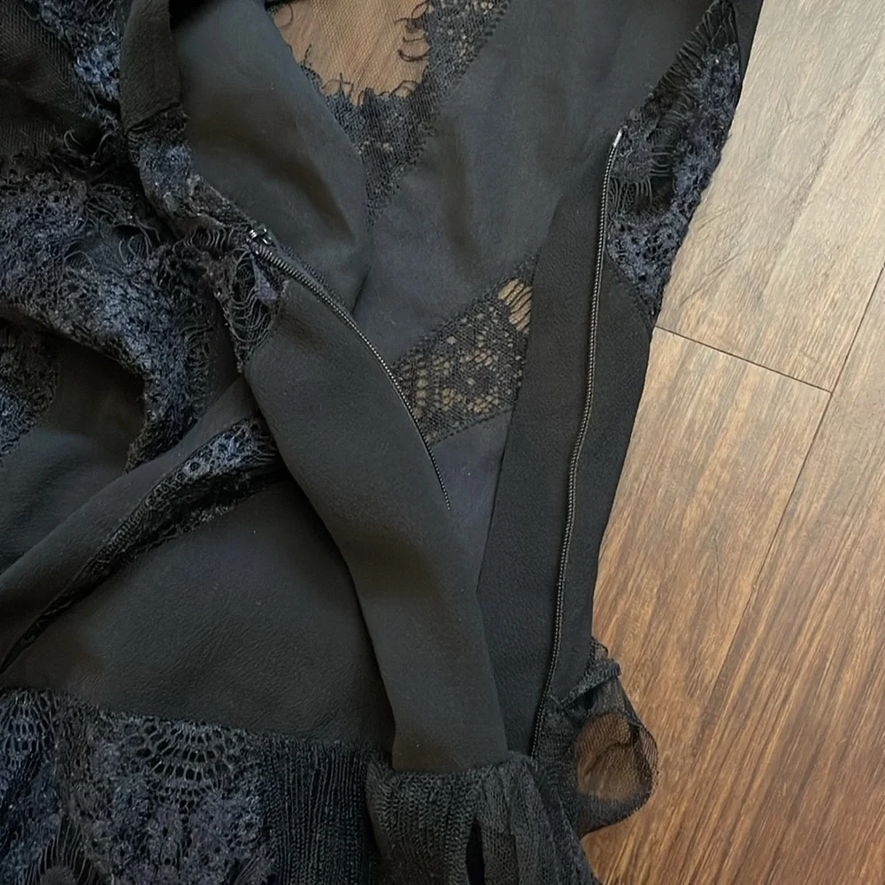 Free people Dove lace sheer mesh mini ruffle dress 4 - Picture 12 of 13